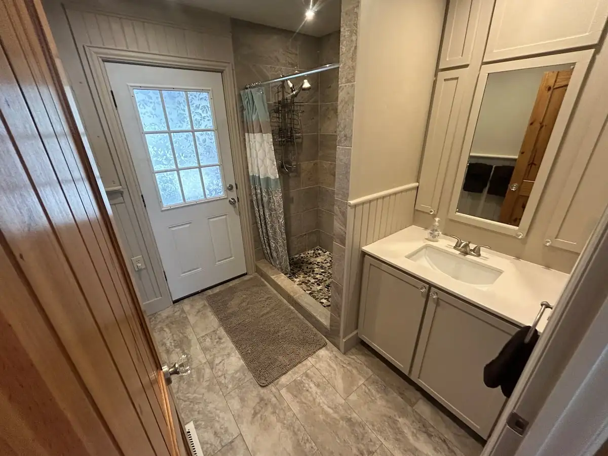 Bathroom with walk-in shower